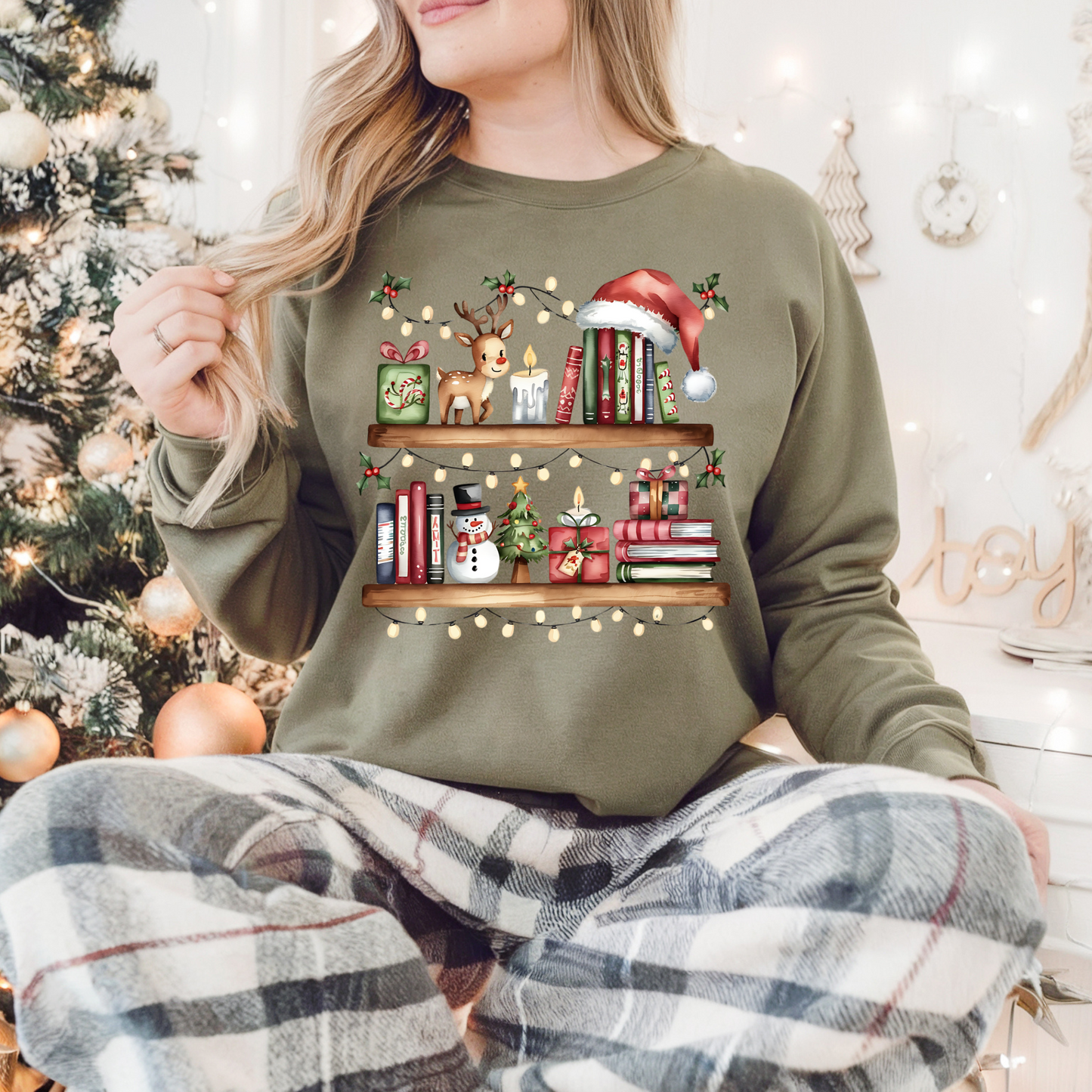 Christmas Bookshelf Crewneck