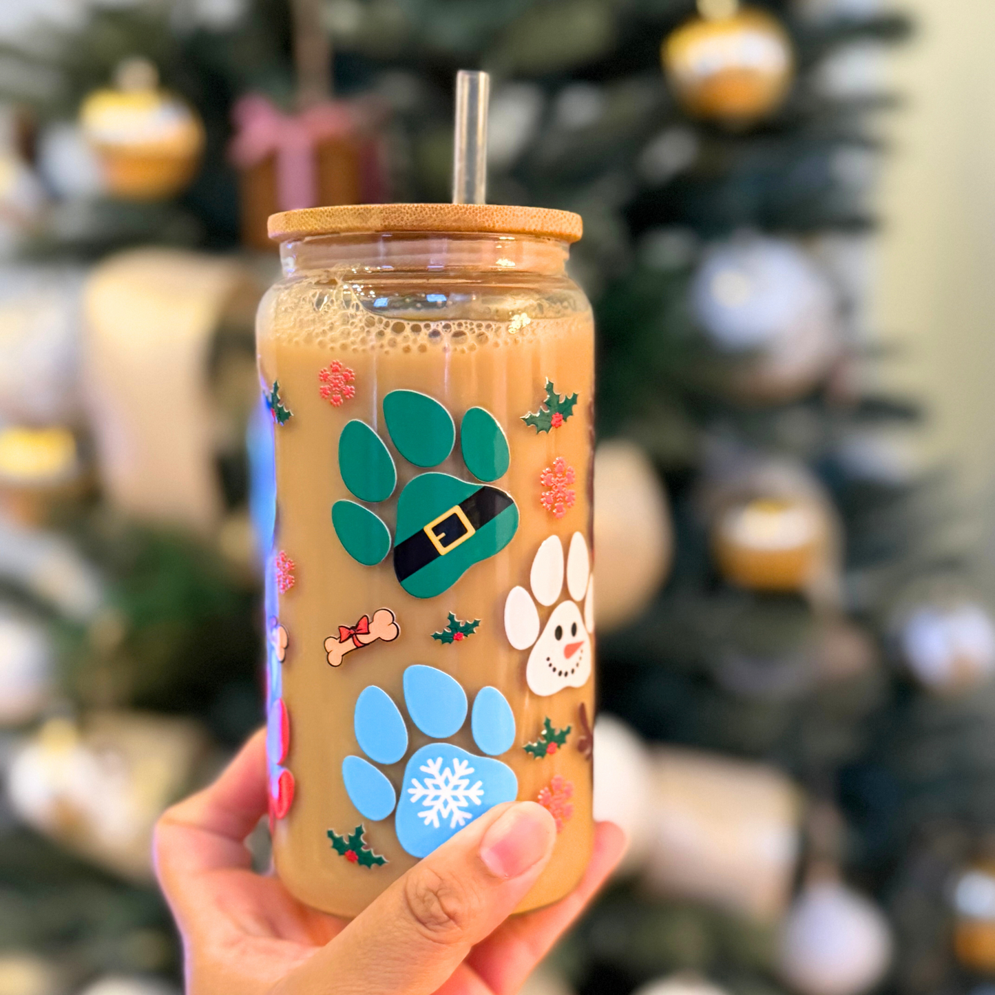 Paws Xmas Glass Cup