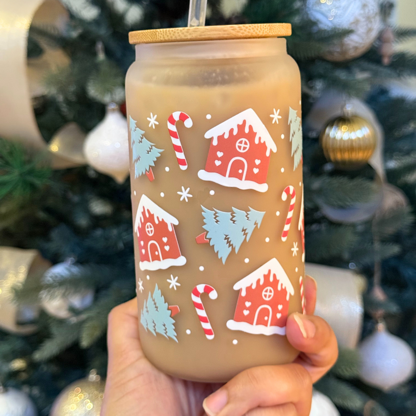 Gingerbread House Glass Cup