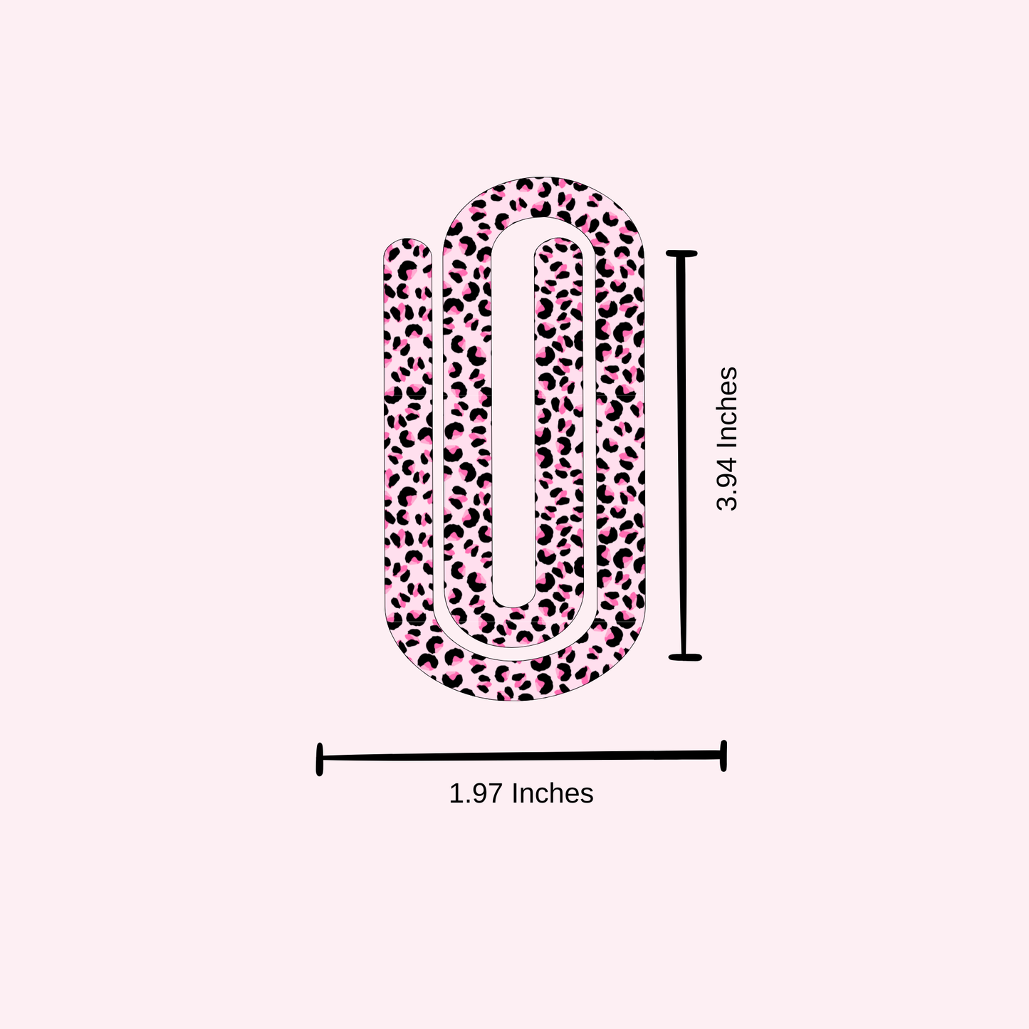 Pink cheetah paper clip bookmark