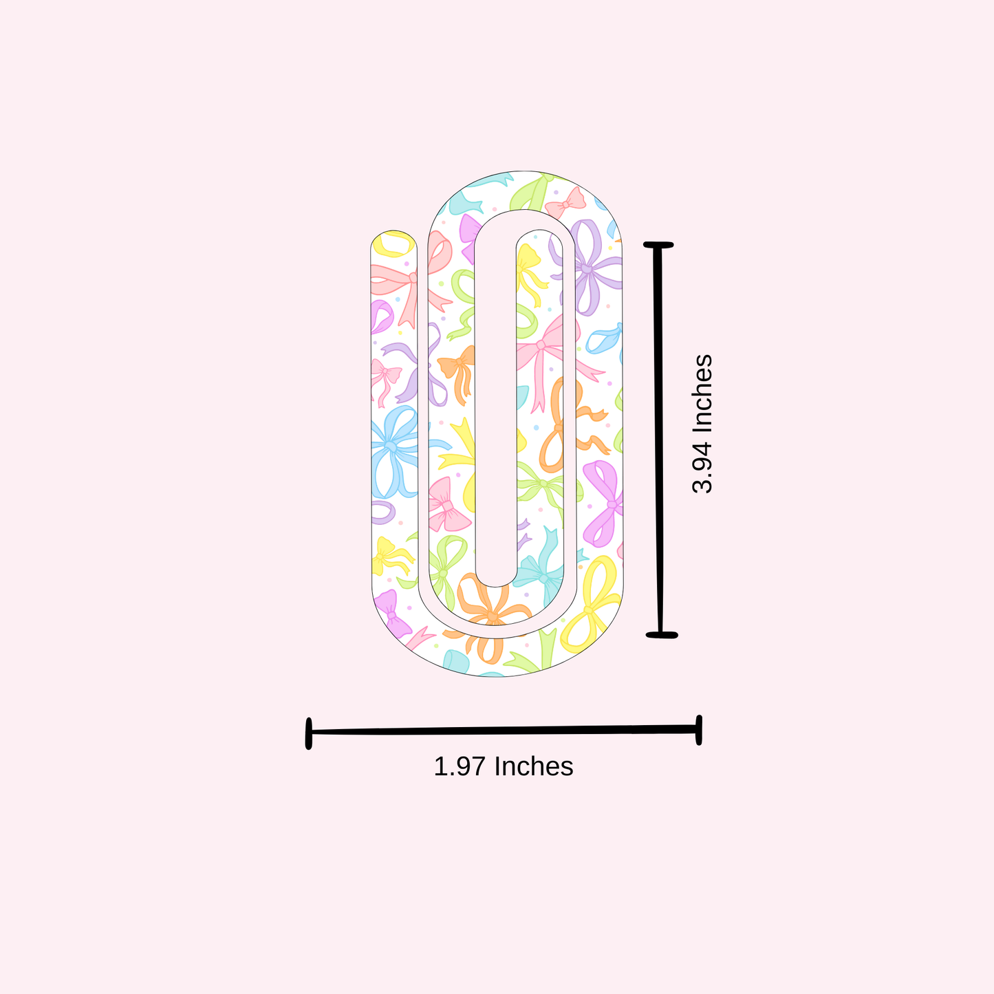Spring bows jumbo paper clip bookmark