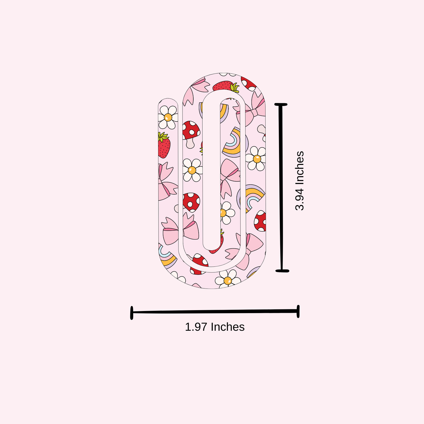 Mushroom coquette jumbo paper clip bookmark