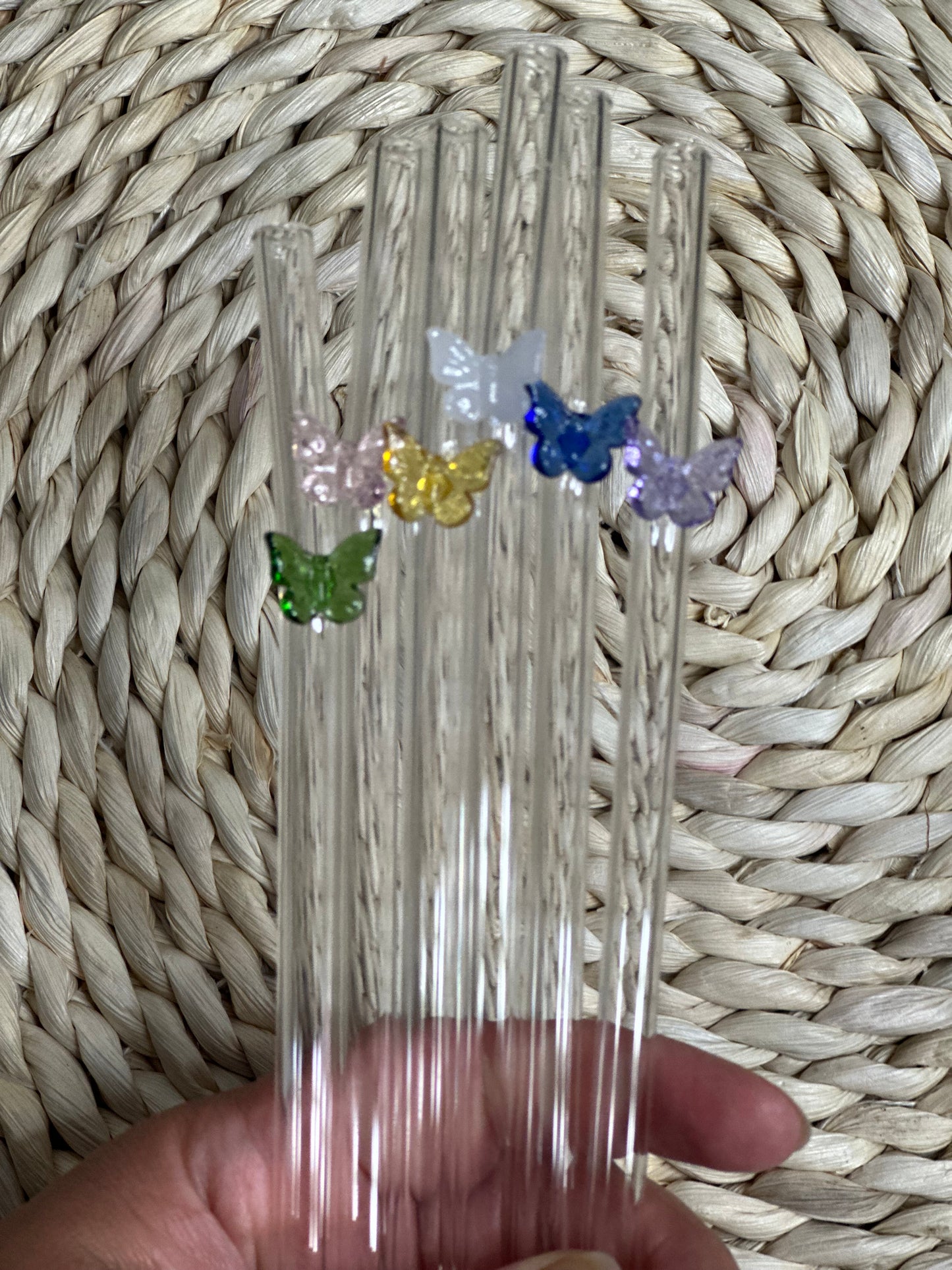 Butterfly glass straw