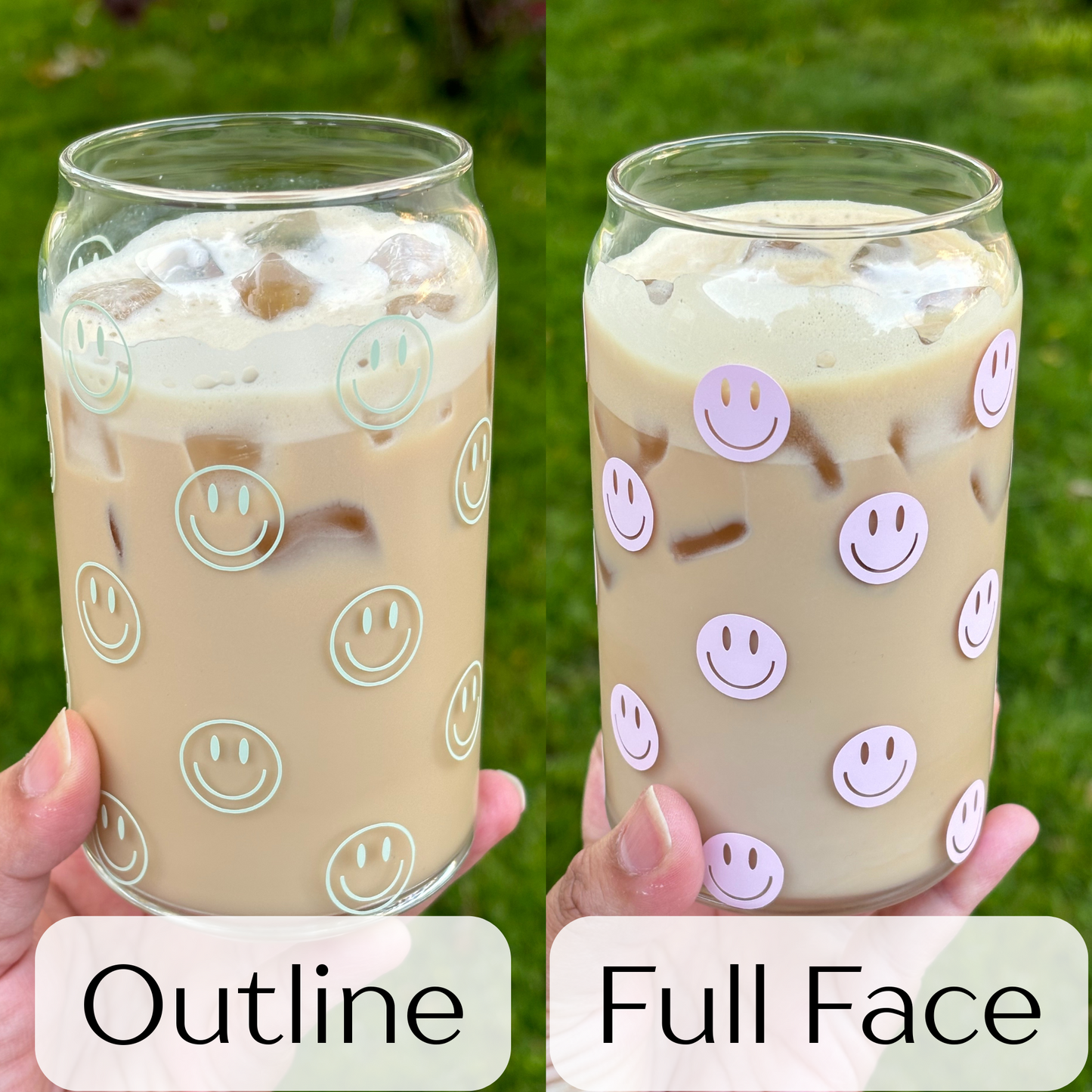 Smiley Face Glass Can