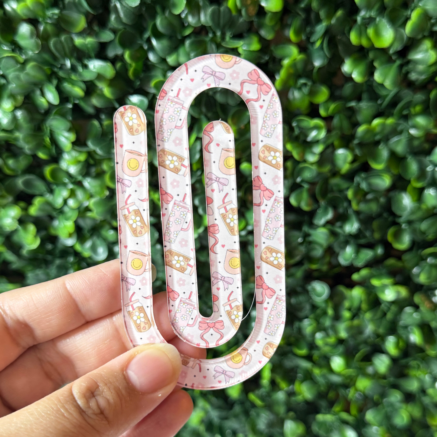 Iced coffee girly jumbo paper clip bookmark