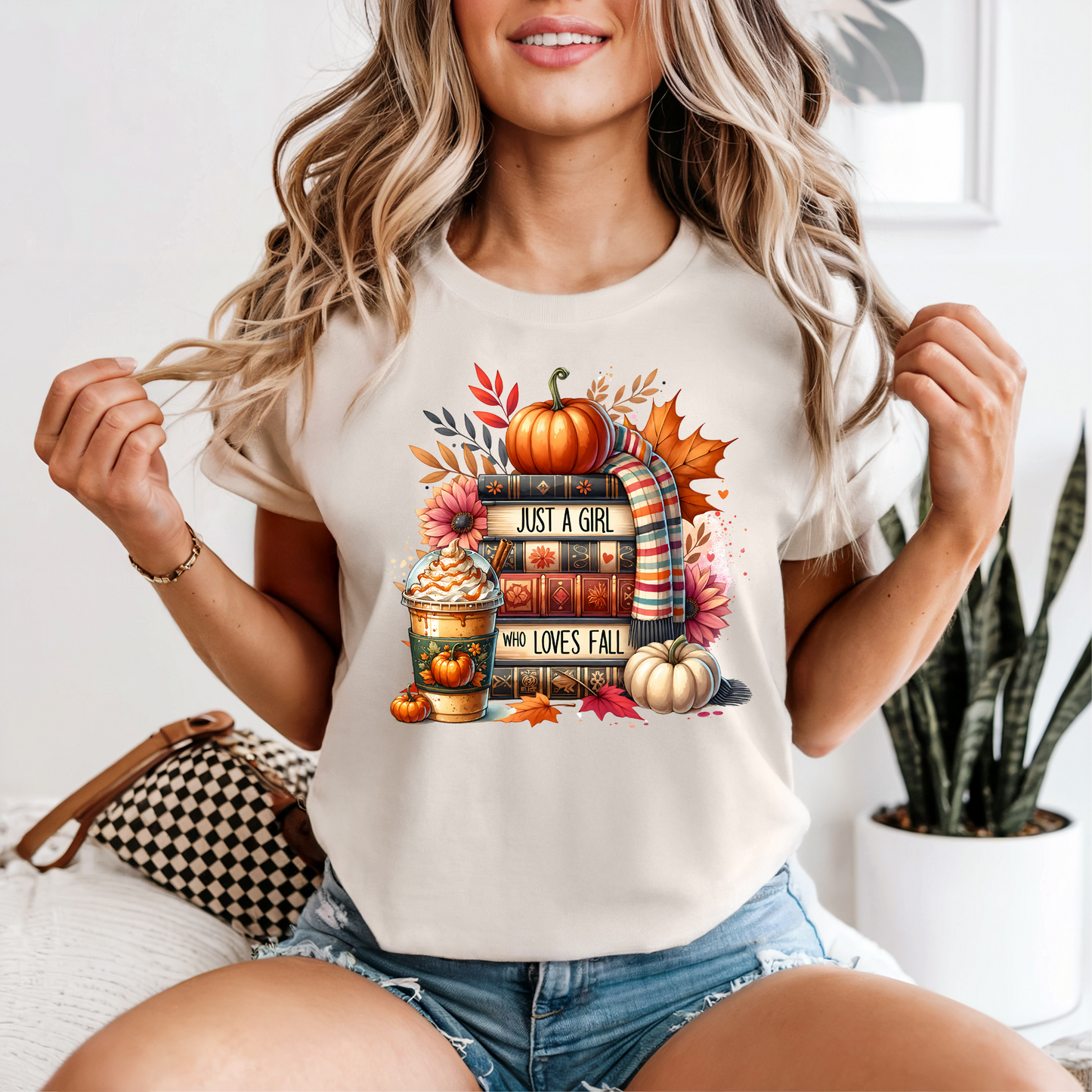 Just a Girl Who Loves Fall and Books Comfort Colors T-shirt