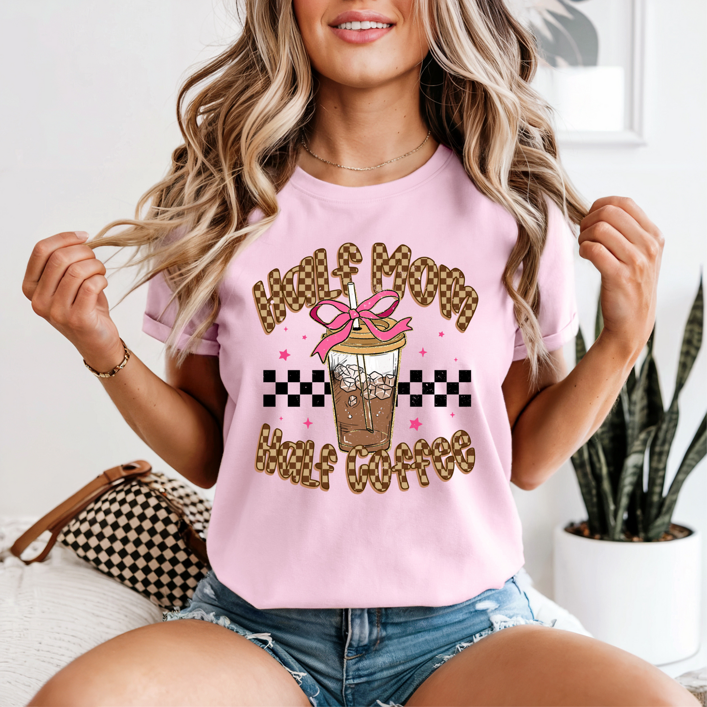 Half Mom Half Coffee Comfort Colors T-shirt