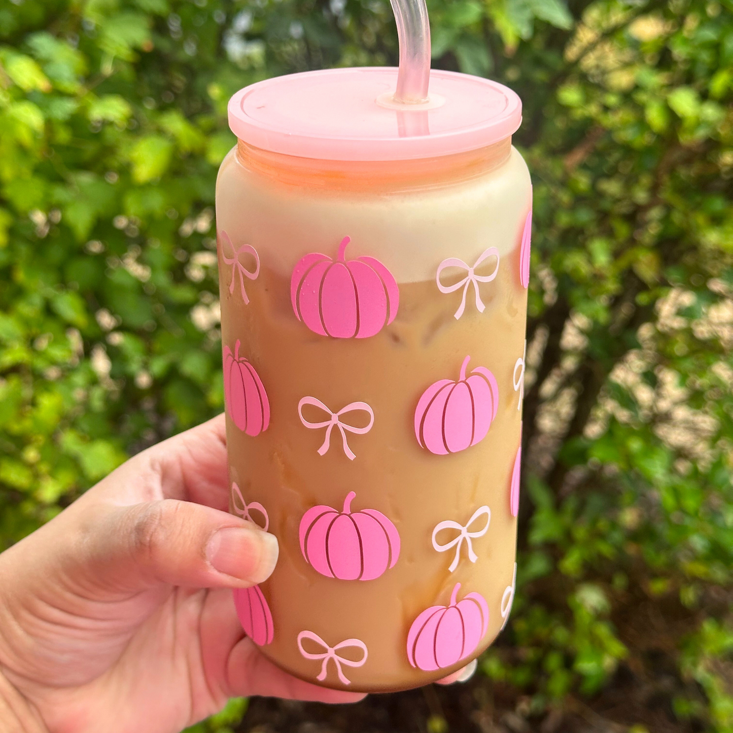 Pink Coquette Pumpkin Glass