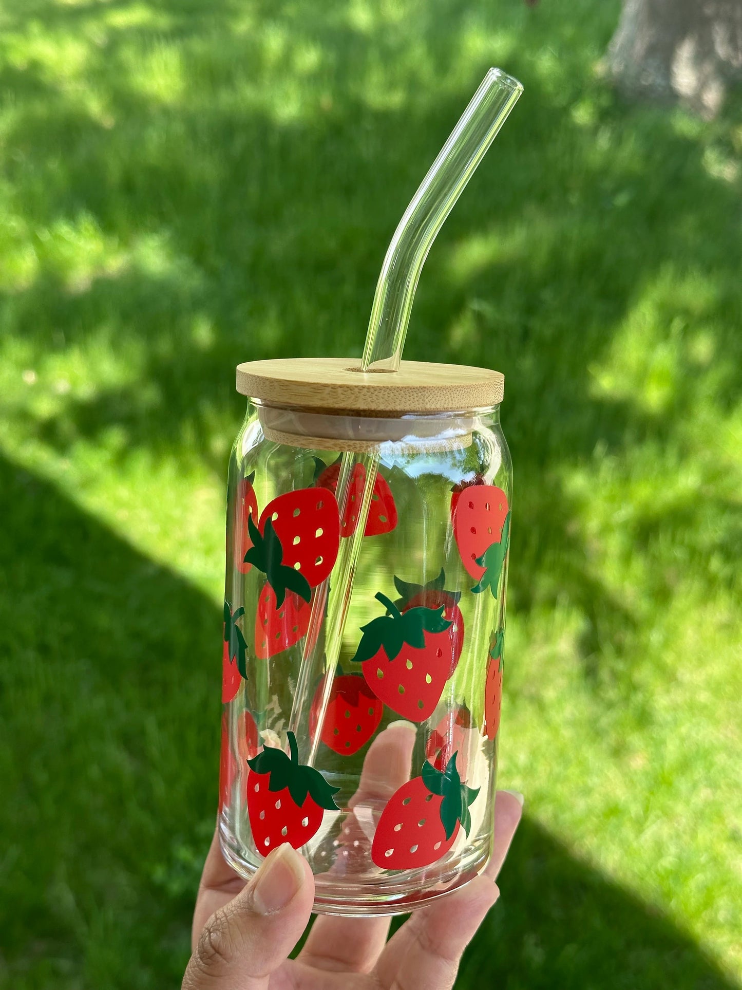 Strawberry Glass Can