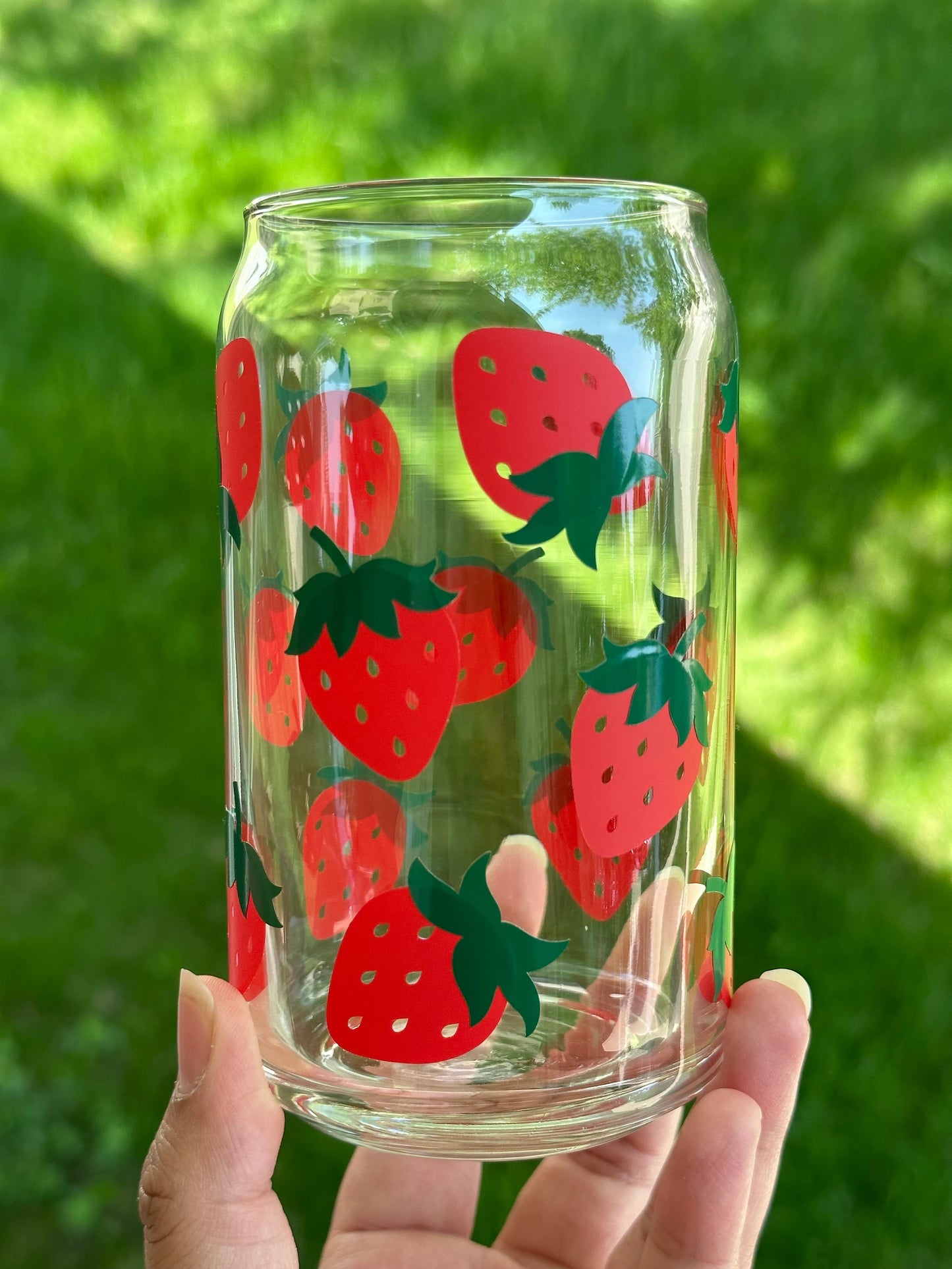 Strawberry Glass Can