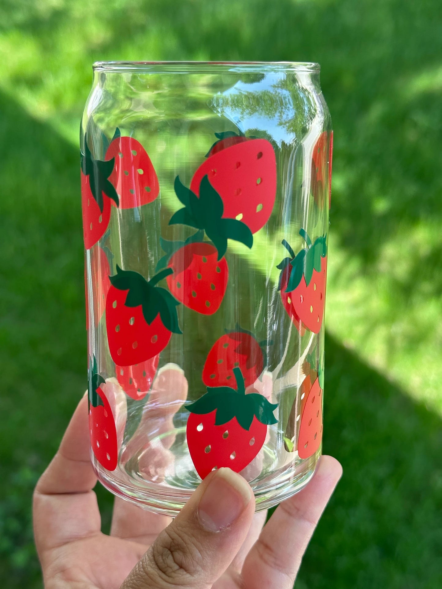 Strawberry Glass Can