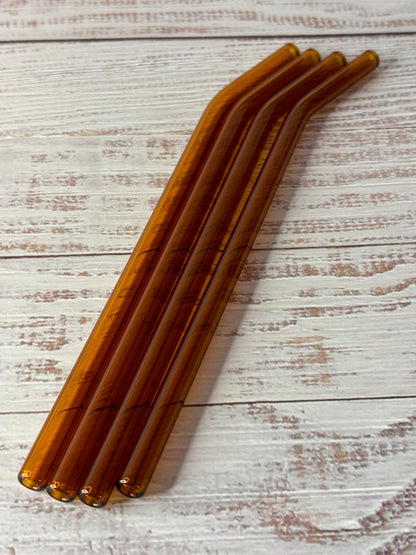 Orange Glass Straws