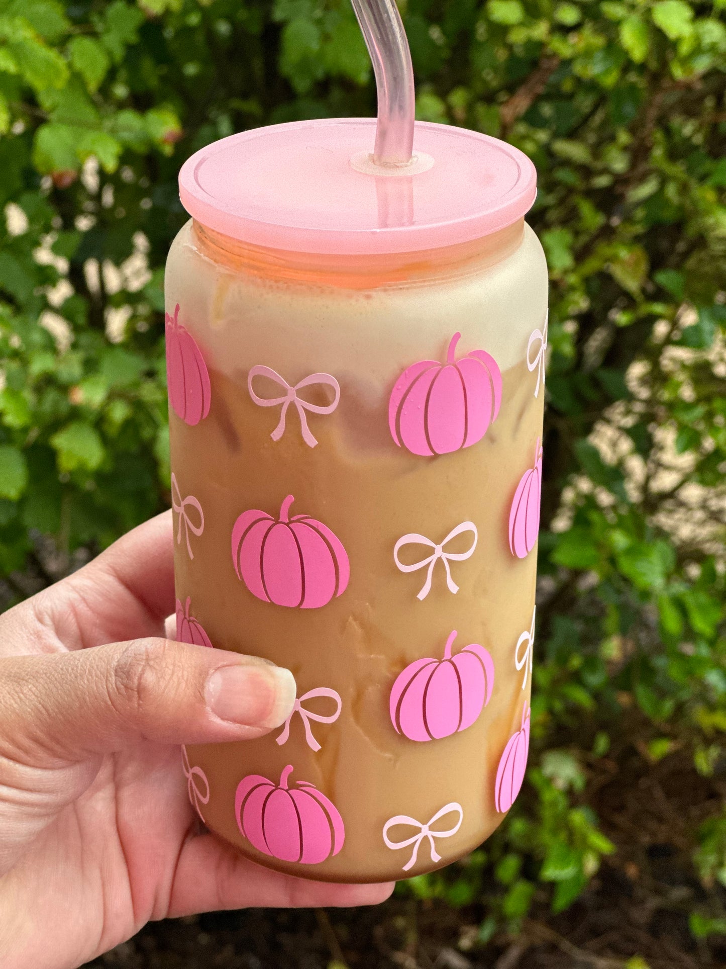 Pink Pumpkin Coquette Glass