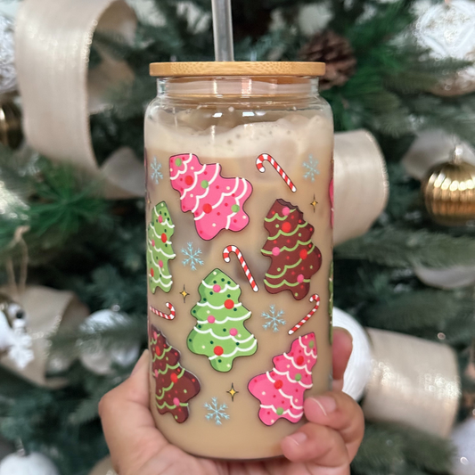 Christmas Cakes Glass Cup
