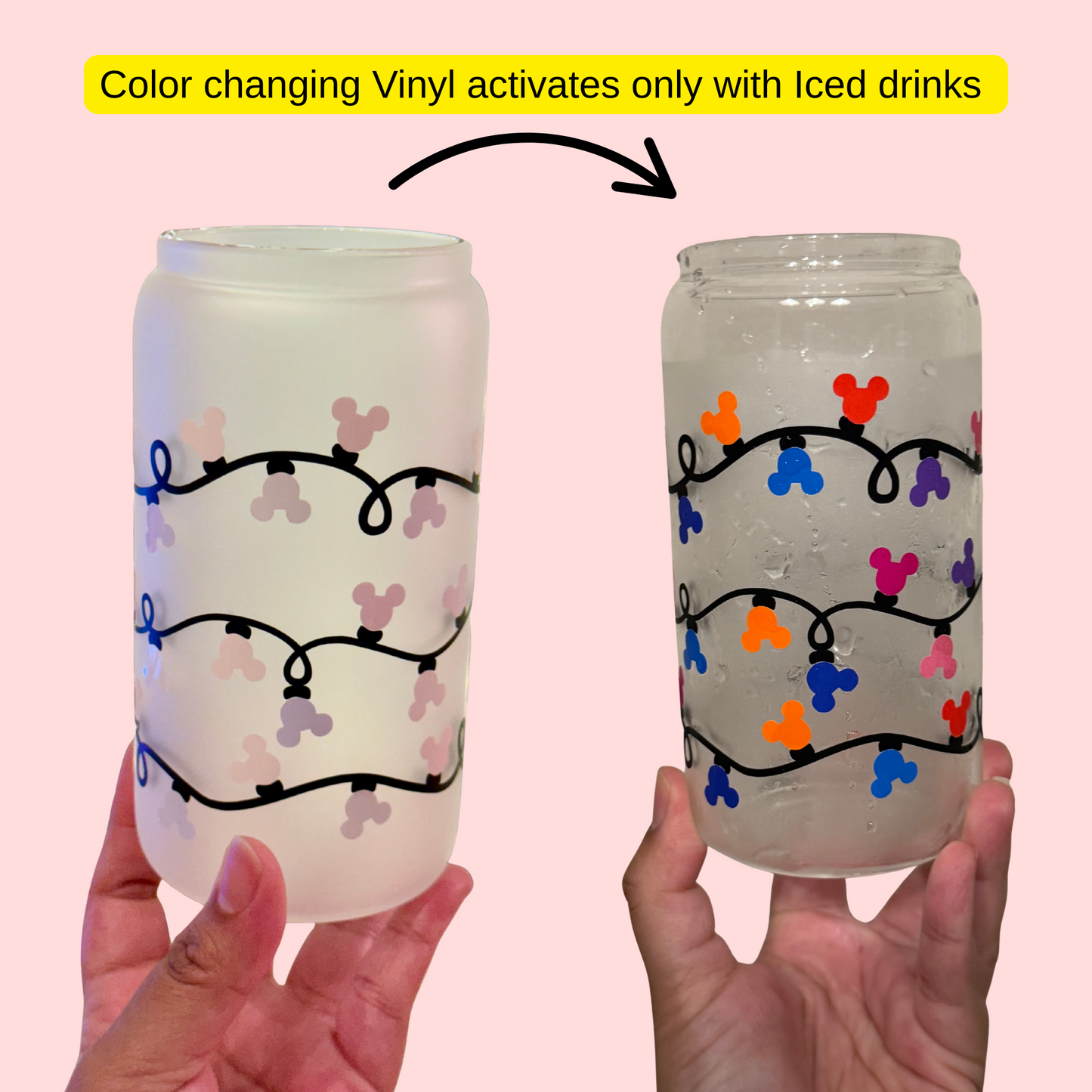 Color Changing Christmas Lights Glass Cup