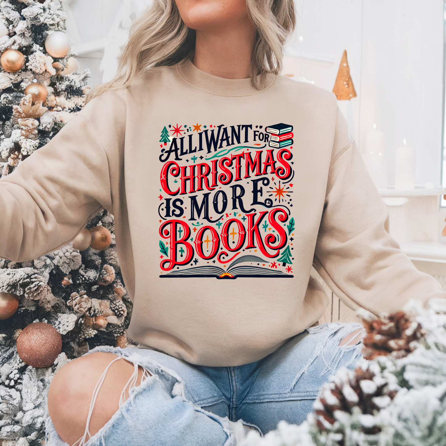 All I want for Christmas is more books Crewneck