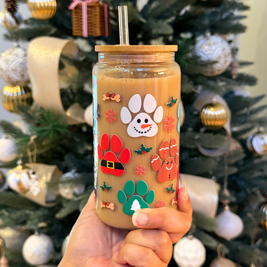 Paws Xmas Glass Cup