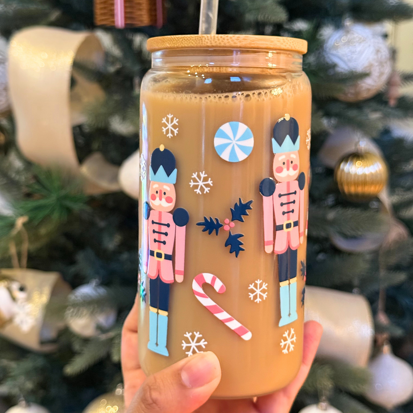 Christmas Nutcracker Glass Cup