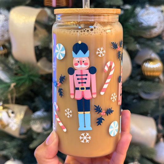 Christmas Nutcracker Glass Cup