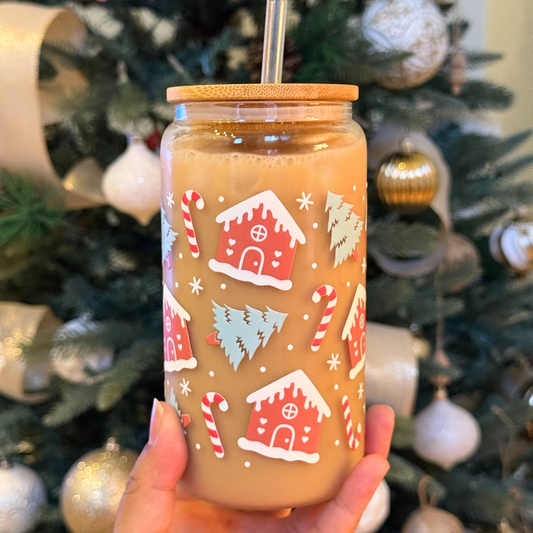Gingerbread House Glass Cup