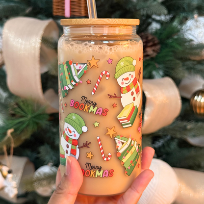 Merry Bookmas Glass Cup