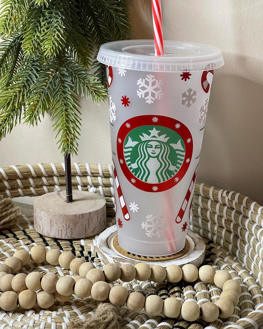 Candy Cane Starbucks Cup