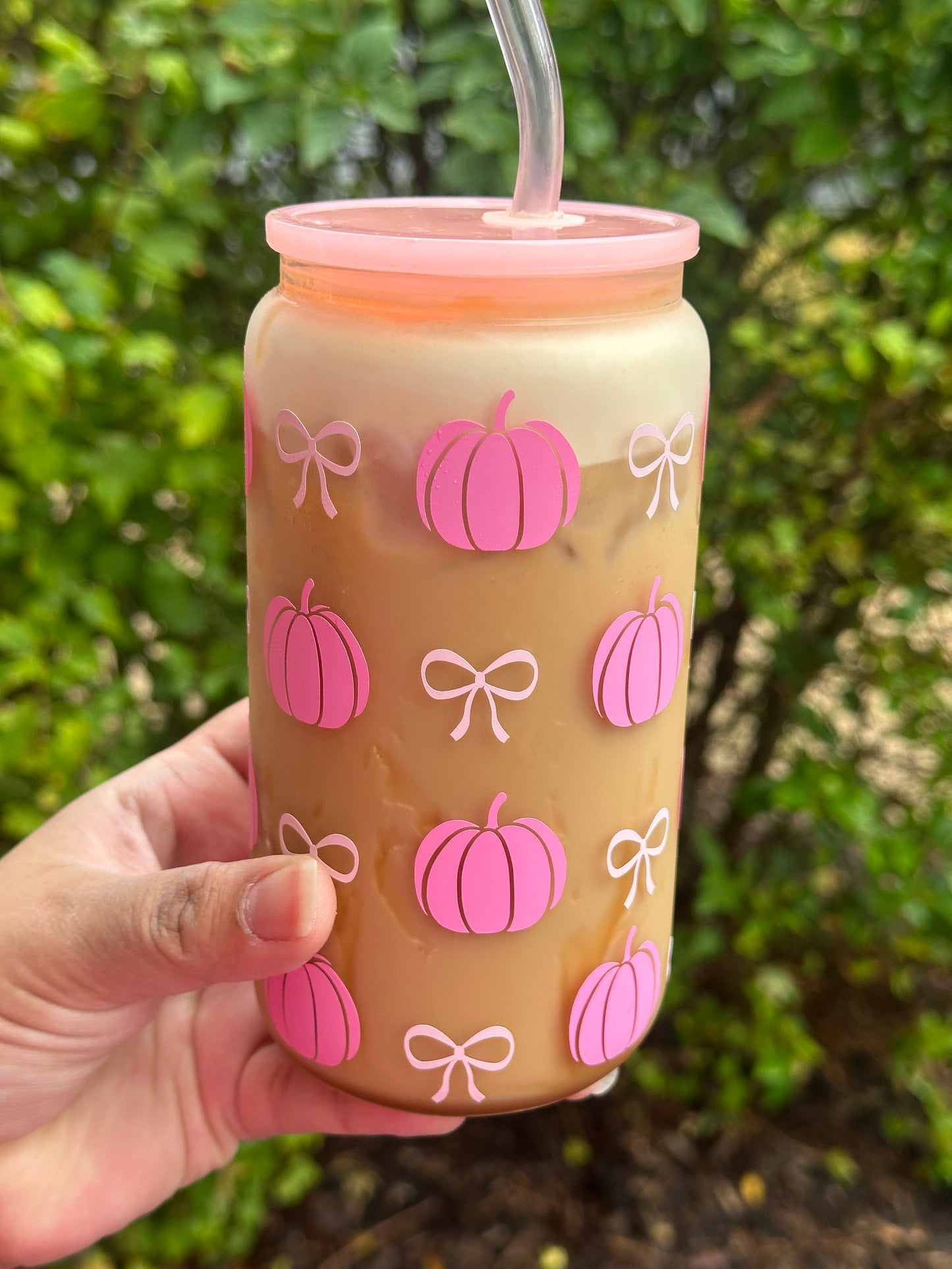 Pink Pumpkin Coquette Glass