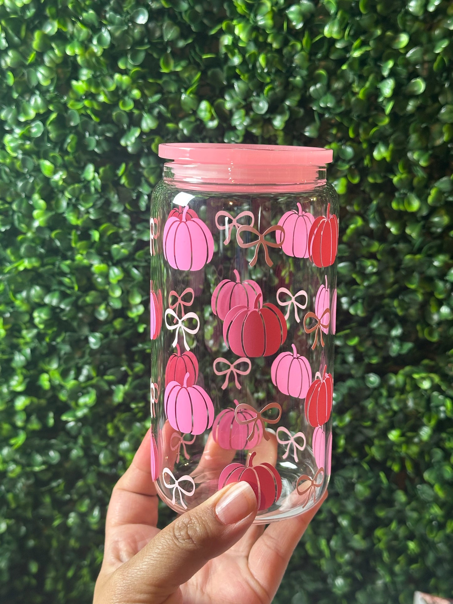 Pink Pumpkin Coquette Glass