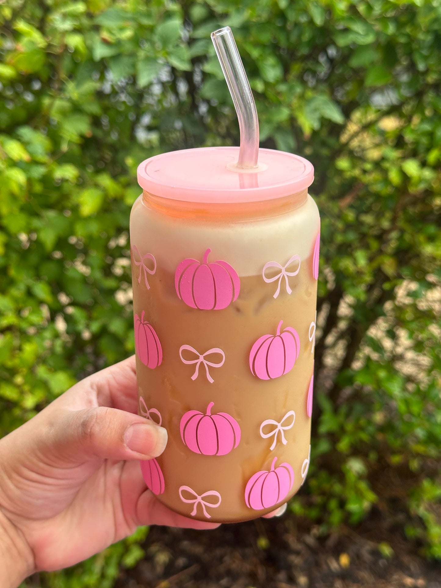 Pink Pumpkin Coquette Glass