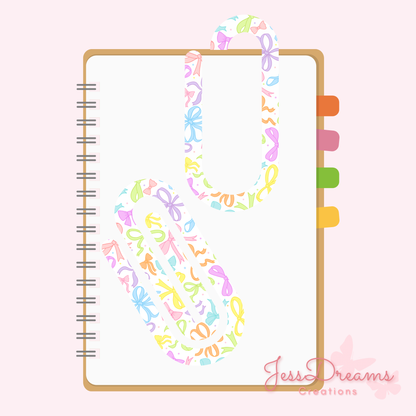 Spring bows jumbo paper clip bookmark