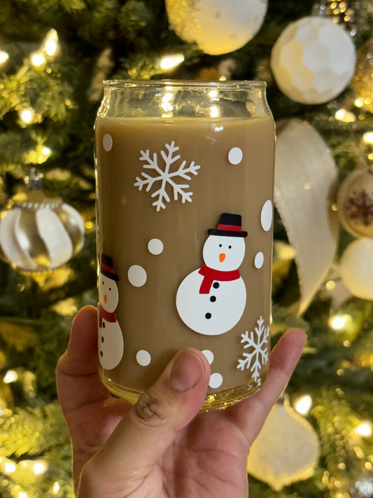 Snowman Glass Cup