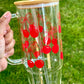 Cherry Coquette Bow 40 Oz Glass Tumbler