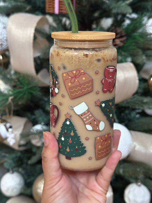 Cozy Christmas Glass Can