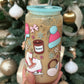 Cozy Winter Coquette Girly Glass Can