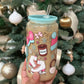 Cozy Winter Coquette Girly Glass Can