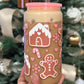 Pink Gingerbread Glass Can