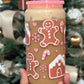 Pink Gingerbread Glass Can