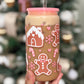 Pink Gingerbread Glass Can