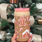 Pink Gingerbread Glass Can