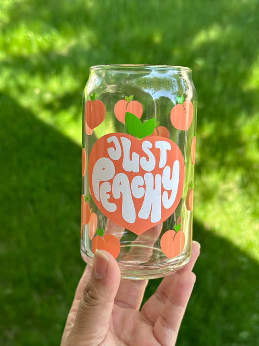 Just Peachy Glass Can