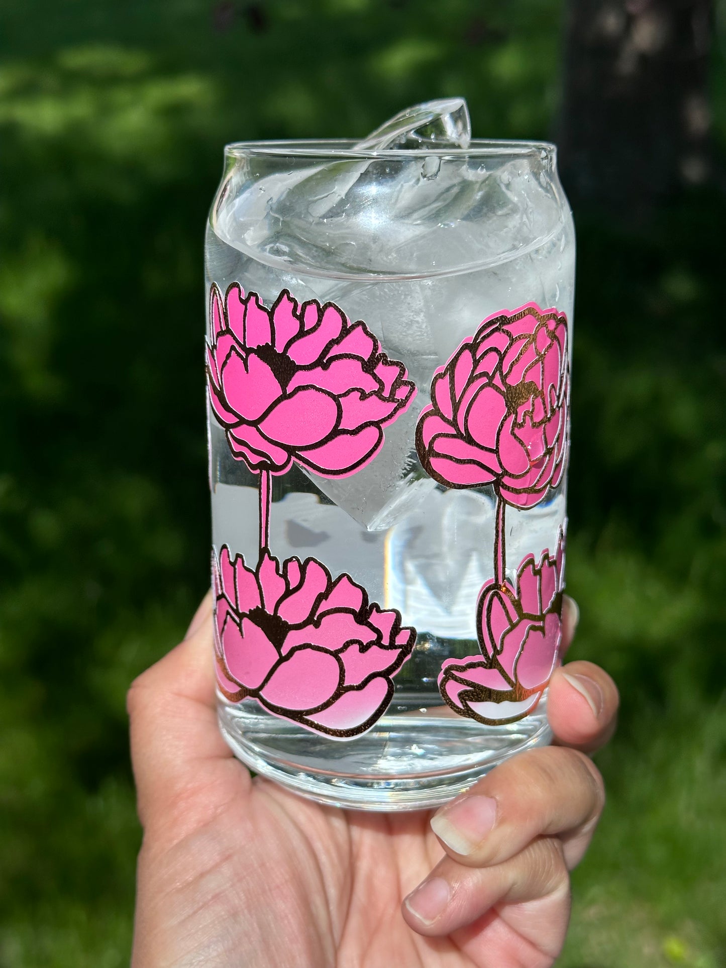 Floral Color Changing Glass Cup