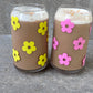 Retro Flowers Glass can