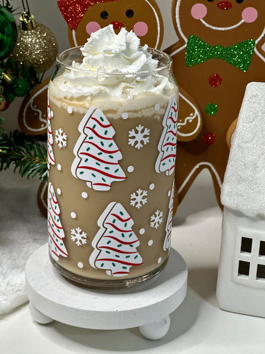 Christmas Cake Glass Cup