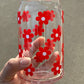 Daisies Glass Can