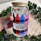 Color changing crayon glass cup