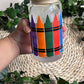 Color changing crayon glass cup