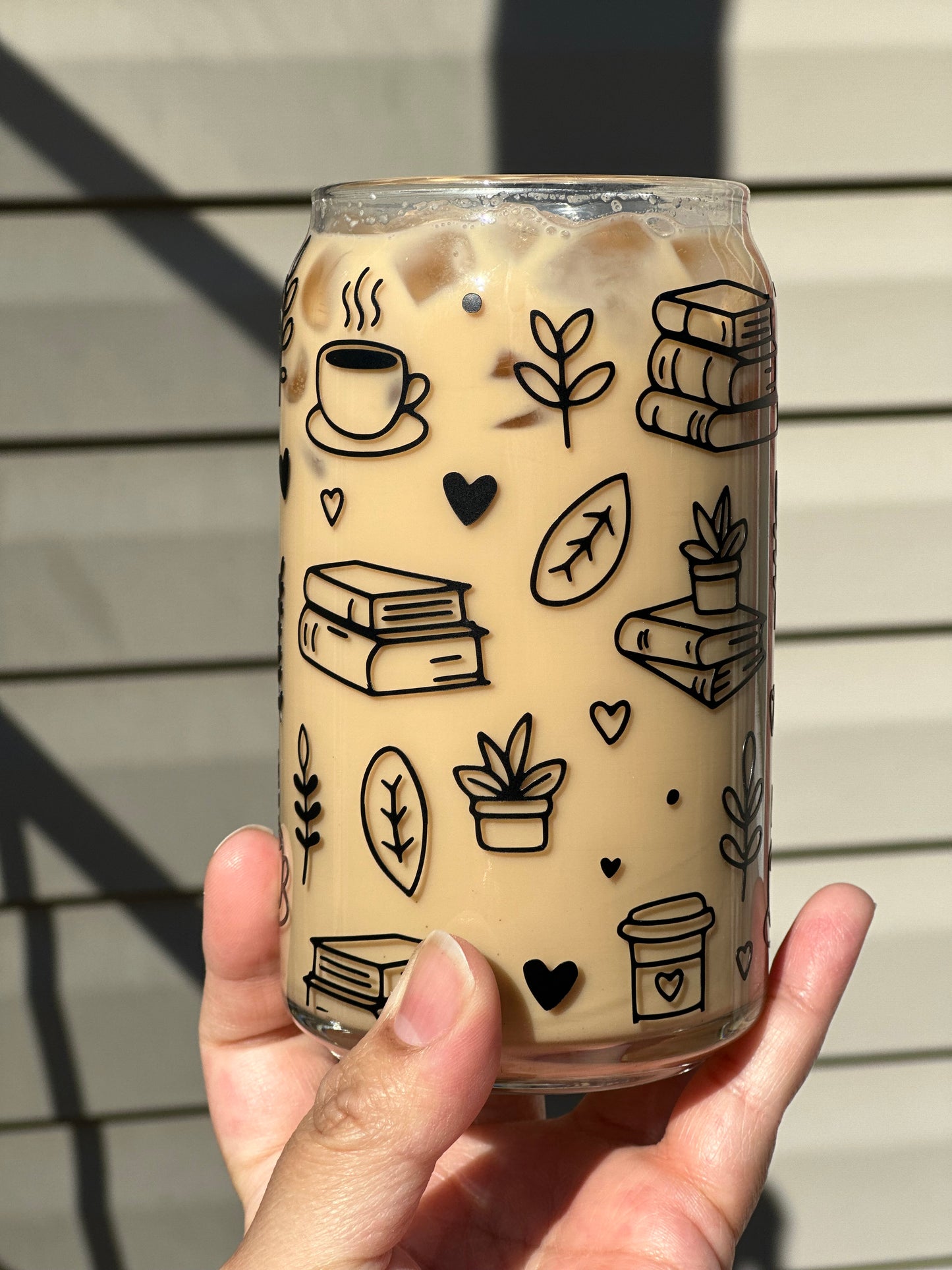 Books and Coffee Glass Can