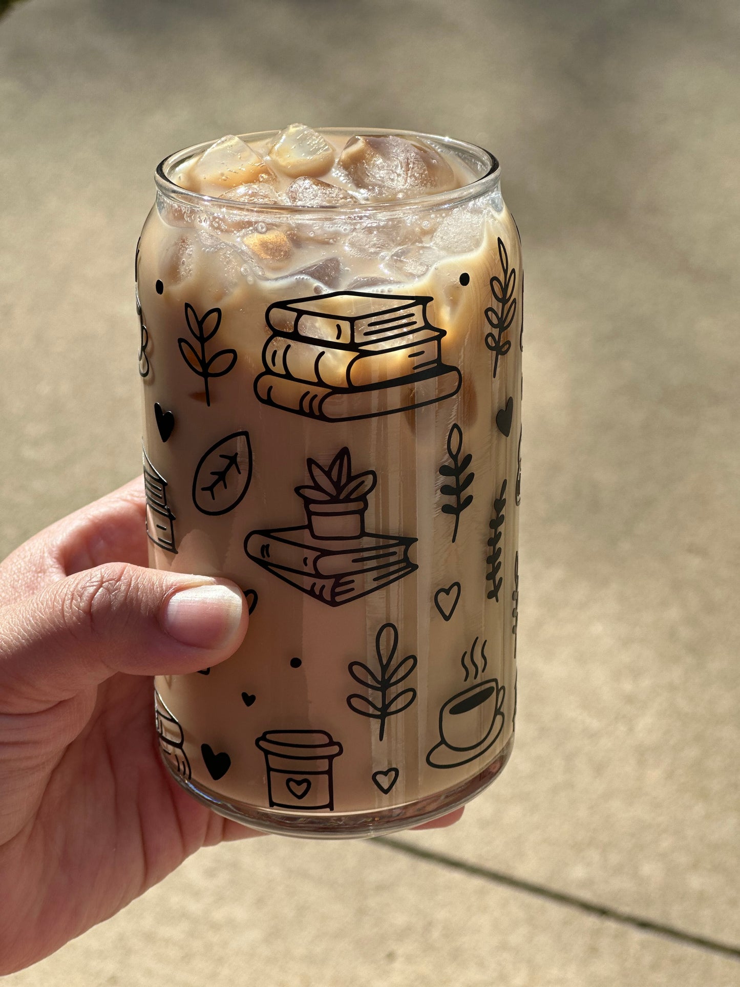 Books and Coffee Glass Can