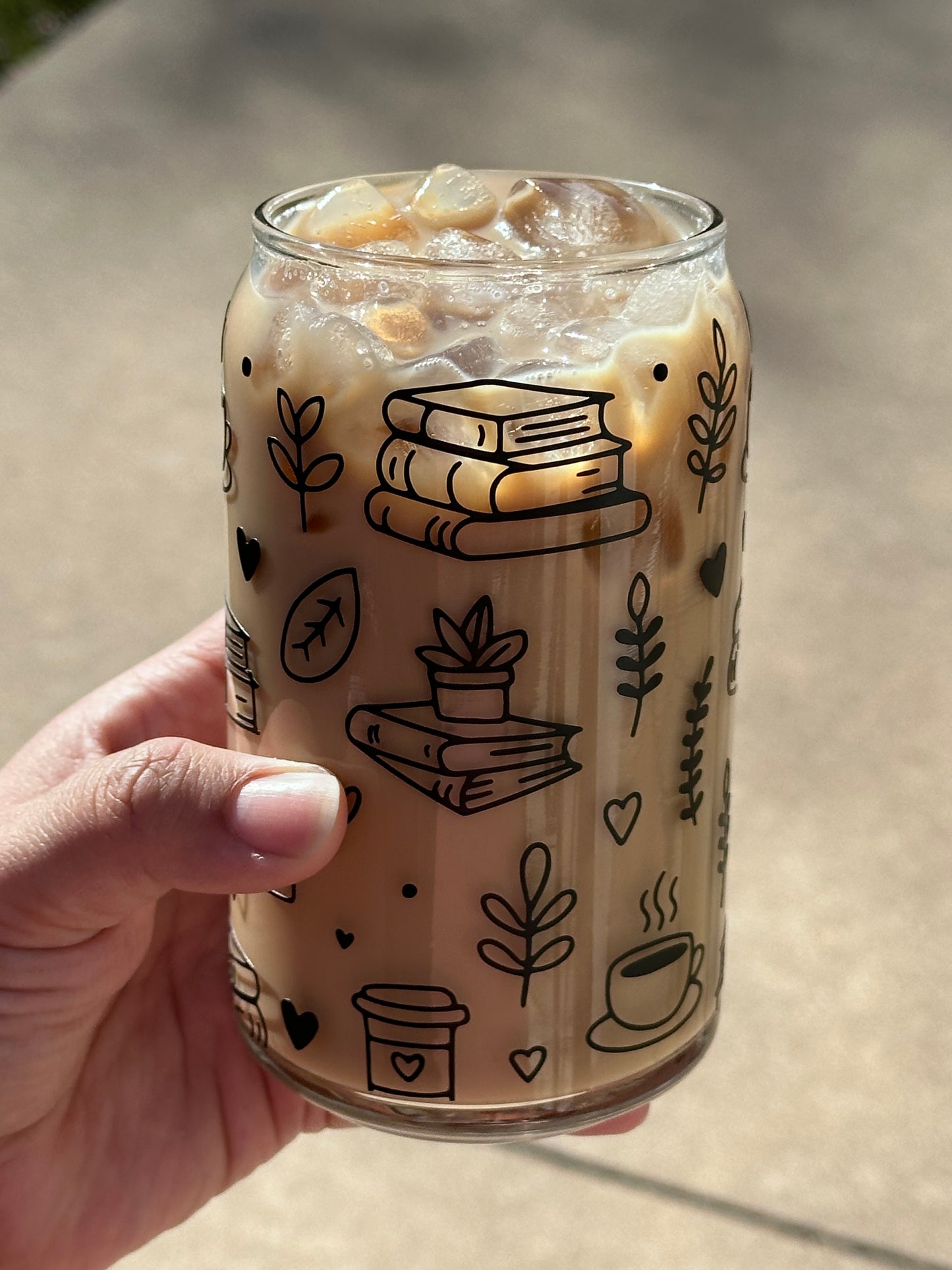 Books and Coffee Glass Can