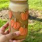 Pumpkin Frosted Glass Can